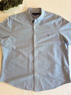 Polo Ralph Lauren Classic Fit Oxford Shirt XXL Light Blue Short Sleeve Button Up